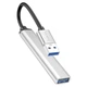 Переходник Хаб USB Hoco HB26 4 в 1 (USB to USB3.0+USB2.0*3, удлинитель, для ноутбука и другой техники) - Серый - изображение 2