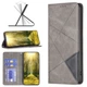 Чехол-книжка с кармашками UniCase Geometric Pattern для Honor 90 - Grey - изображение 2