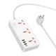 Мережевий зарядний пристрій подовжувач Hoco AC8A 3 USB/Type-C PD QC 30W 3 розетки 1.5m білий - зображення 3