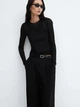 Лонгслів довгий жіночий Mango Blair 57025814-99 L Чорний (8447034365576) - зображення 5