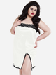 Erotyczny peniuar DKaren Plus Size Slip Bella 7XL Light Ecru (5903251414396) - obraz 1