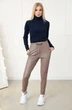 Теплые женские штаны Fashion из экокожи на меху 48 мокко - изображение 1