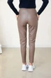 Теплые женские штаны Fashion из экокожи на меху 48 мокко - изображение 2