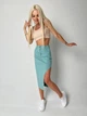 Юбка жіноча Fashion з фігурним розрізом 44 фісташковий - зображення 2