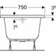 Ванна акриловая Kolo SUPERO 170x75 (5361000) + ножки SN14 - изображение 6
