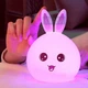 Силиконовый детский ночник кролик аккумуляторный LED RGB 7 цветов мягкий светильник USB - изображение 9
