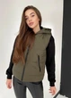 Женский теплый жилет с капюшоном с KM 0026 54-56 Хаки ( 0026/5 D ) - изображение 2