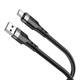 Кабель для заряджання та передачі даних Borofone BU35 USB на USB-C струм до 3A 1.2м, OD6мм товстий кабель, міцна текстура, унікальний стиль Black - зображення 5