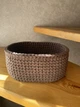 Корзина в'язана з бавовни коричнева oval2618 - зображення 5