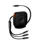 Кабель Baseus Traction Series Retractable 3-in-1 Fast Charging Cable Desktop Organizer Type-C to M+L+C 100W 1.7m (CAQY000001) Black - зображення 1