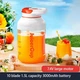Беспроводной блендер бутылка Sunroz Juicer Cup 1500ML для смузи, коктейлей с зарядкой от USB Белый с Оранжевым - изображение 6