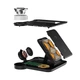 Док станция беспроводное зарядное Qi 4в1 Wireless Charger JYD X499 5-15W Watch/Airpods/Phone RGB light black - изображение 3