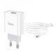 Сетевое зарядное устройство HOCO C81A + кабель USB - Type-C 1м 1USB, 2.1A White - изображение 2