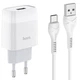 Сетевое зарядное устройство Hoco C72A + кабель Type-C Glorious Single Port Charger 1USB 2.1A White - изображение 1