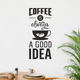 Наклейка в кав'ярню Happy Pocket Coffee is always a good idea (Кава завжди гарна ідея декор) 30х70см матова Чорний (HP-024S-070M) - зображення 2