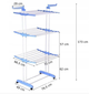 Многоярусная сушилка для белья, вещей, одежды Garment rack with wheels складная - изображение 6