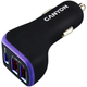 Ładowarka samochodowa CANYON 18 W USB-C PD USB-C USB-A Czarno-fioletowa (CNE-CCA08PU) - obraz 1