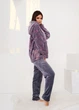 Тёплый женский костюм-пижама для дома 1000454 2XL-3XL (56-58) Серый - изображение 2