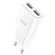 Мережевий зарядний пристрій HOCO C88A Star round dual port charger Type-C cable 12W White - зображення 4