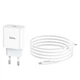 Мережевий зарядний пристрій з кабелем HOCO C76A Plus Speed source PD20W charger set(C to iP) White (6931474746924) - зображення 4