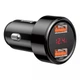 Швидкий автомобільний зарядний пристрій 45 W Baseus BS-C20A 2USB LED дисплей Black (6953156293212) - зображення 2