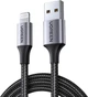 Kabel Ugreen US199 USB 2.0 to Lightning 2.4 A 2 m pleciony Black (6957303861583) - obraz 1