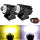 Светодиодные двухцветные противотуманная фары Moto LED Mini с кнопкой для мотоцикла скутера 60W Белый Жёлтый (05248) - изображение 2