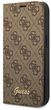 Etui z klapką Guess Book 4G Vintage Gold Logo do Apple iPhone 14 Brown (3666339083205) - obraz 1