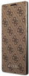 Etui z klapką Guess Book 4G Metal Gold Logo do Samsung Galaxy S22 Ultra Brown (3666339042769) - obraz 1