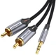 Кабель Vention AUX 3.5 мм м – 2xRCA м 1.5 м Black (BCNBG) - изображение 2
