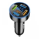 Зарядний пристрій для авто від прикурювача 12-24 вольт на 4 USB QC + PD Type-C + Вольтметр, Синє підсвічування (70670329) - зображення 1