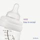 Скляна пляшечка Difrax S-bottle Wide Blue Антиколікова з силіконовою соскою Блакитна 310 мл (737FE Blue) - зображення 4