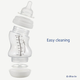 Скляна пляшечка Difrax S-bottle Wide Blue Антиколікова з силіконовою соскою Блакитна 310 мл (737FE Blue) - зображення 5
