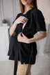 Футболка для беременных oversize с секретом для кормления HN Черная - изображение 2