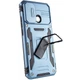 Чохол зі шторкою для камери Camshield Army Ring для Xiaomi Redmi 9C та Xiaomi Redmi 10A, ударостійкий кейс з кільцем-тримачем та функцією підставки Light Blue - изображение 4
