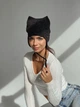 Шапка з вушками кішка D.Hats темно сірого кольору тепла універсальна - зображення 1