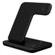 Док станция зарядка беспроводная Qi Fast Wireless Charger 3in1|5-15W, Watch/Headphones/Phone,подсветка| Black - изображение 2