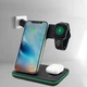 Док станция зарядка беспроводная Qi Fast Wireless Charger 3in1|5-15W, Watch/Headphones/Phone,подсветка| Black - изображение 9
