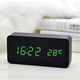 Настольные часы Wooden Watch электронные светодиодные с будильником USB 15см Чёрно-зелёные (VST-862-3) - изображение 4