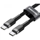 Кабель Baseus Cafule Type-C to Type-C PD 2.0 60W (2m) Grey/Black (CATKLF-HG1) - изображение 3