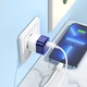 Сетевое зарядное устройство Hoco C125A Type-C прозрачно синее + кабель Type-C to Lightning - изображение 2