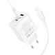 Мережевий зарядний пристрій Hoco C126A USB/ 2 Type-C PD 40W біле + кабель Type-C to Lightning - зображення 5