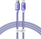 Кабель 1.2-метровий швидкого заряджання Baseus Crystal Shine PD Type-C to iPhone 20W CAJY000205 фіолетовий - зображення 2