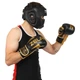Перчатки для бокса кожаные на липучке Zelart Elit Fight Gear 8291 10 унций Black-Gold - изображение 7