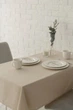 Водоотталкивающая скатерть на стол TouchableLinen 1 шт 150 см x 250 см Бежевий Хлопок с тефлоновым покрытием - изображение 4