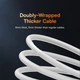 Кабель для швидкого заряджання ноутбука телефону Baseus CoolPlay Series USB-A до Type-C |2m, 5A, 100W, PD| Білий - зображення 4