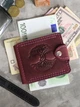 Зажим для денег Turtle Comfort Дерево жизни с отделением для монет кожа crazy hours 9.8х8.3 см Бордовый - изображение 1