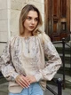 Романтична квіткова вишиванка жіноча бежева "Містика" на якісному домотканому полотні 12380-52 (XL) - зображення 5