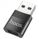 Адаптер перехідник Hoco UA17 USB to Type-C (F) чорний - зображення 2