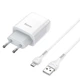 СЗУ Hoco C73A Glorious 2.4A (2USB-A) + кабель USB to MicroUSB Белый - изображение 2